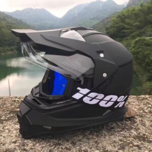 Off-Road Dirt Bike Helmet with Blue Visor
